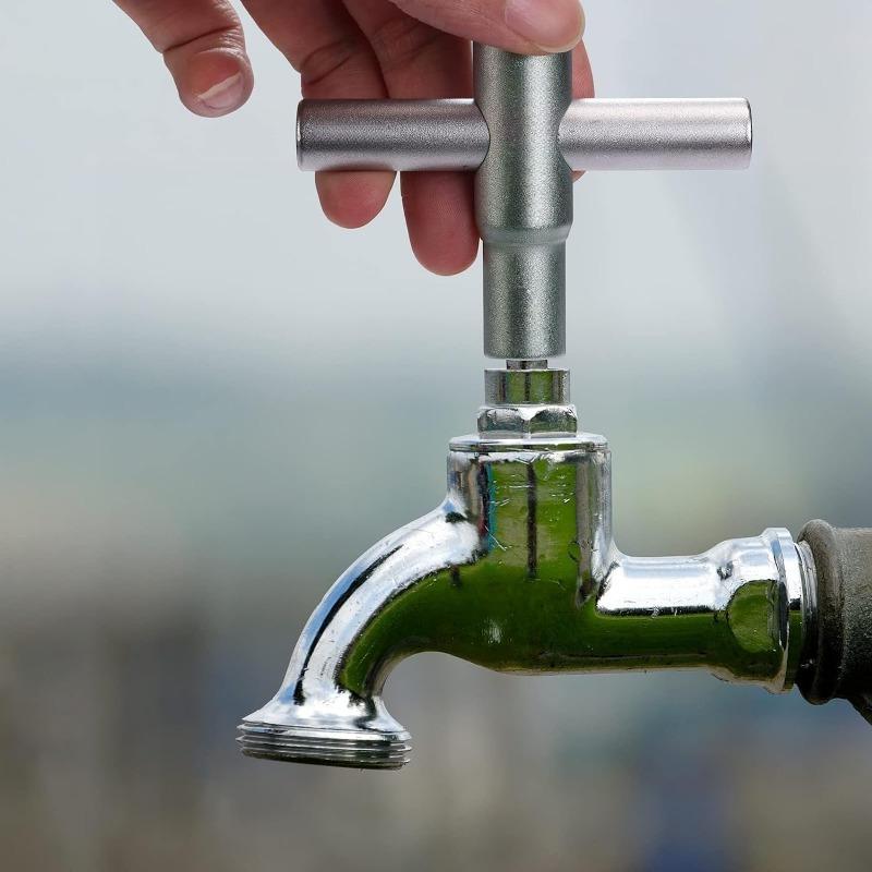 Stříbrný klíč 4 v 1 Křížový kohout Klíč Čtvercový klíč Ruční klíč do koupelny