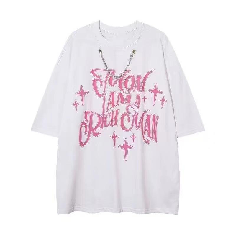 

Женская футболка с коротким рукавом с принтом букв/цифр, белая, черная M белый