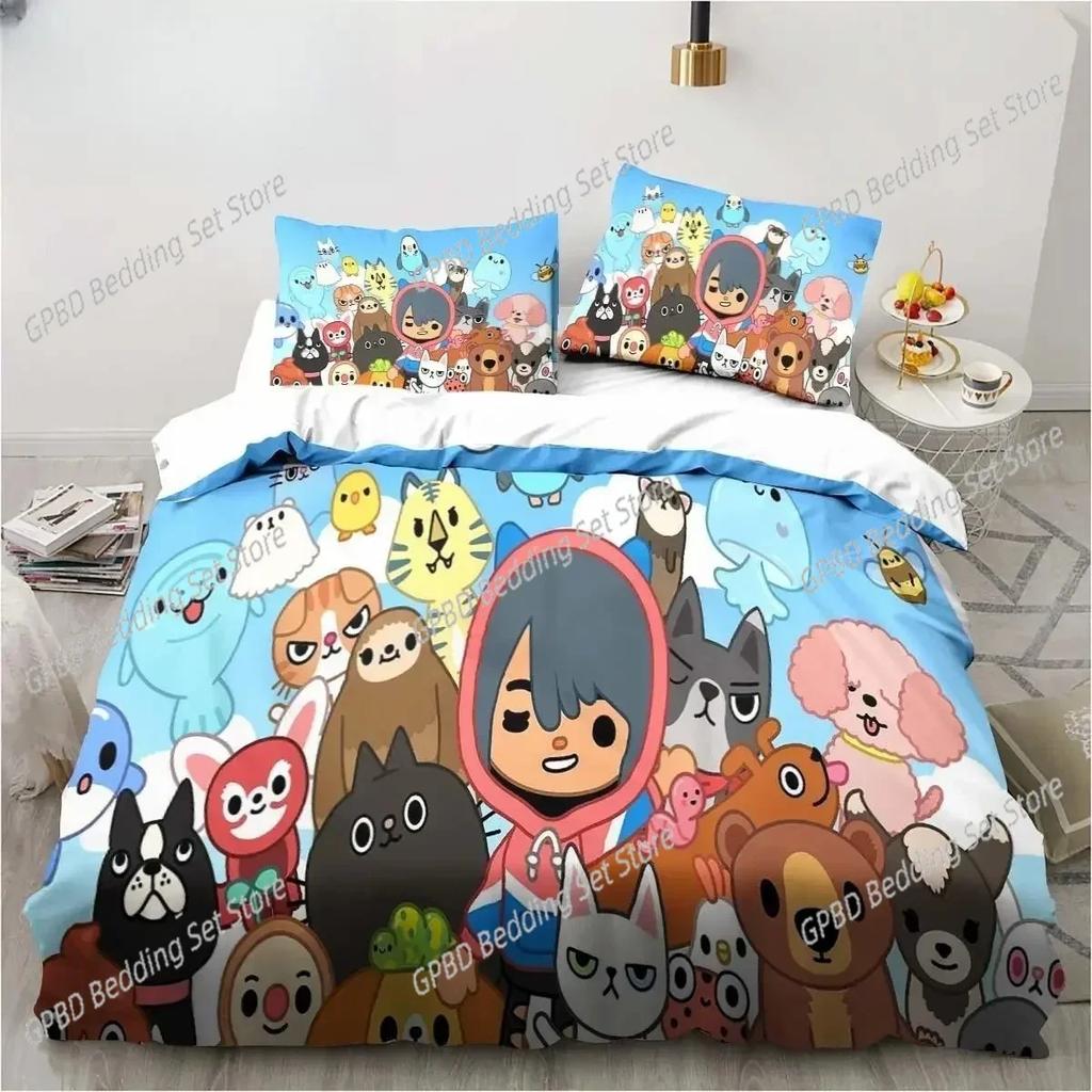 New Luxury New 3D Print Cartoon Game Toca Life World Bedding Set Duvet Cover Bed Set Quilt Cover Pillowcase king Queen Size