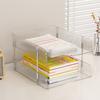 Desk Organizer 2/3/4 Tier Stackable Paper Letter Tray File Organizer Office Desk Organizer Transparent Desktop File Tray