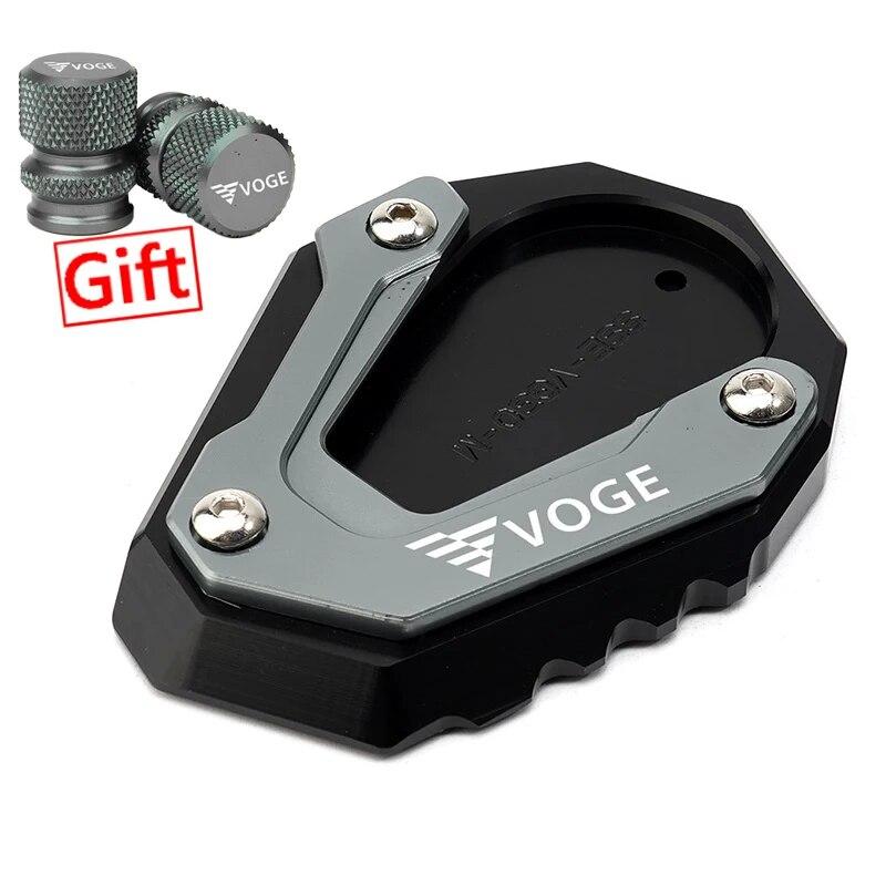 Motorcycle Accessories Side Stand Kickstand Enlarge Pad For Loncin Voge 300DS 300 AC RR R 300 DS Valve Caps 300RR 300R 300AC