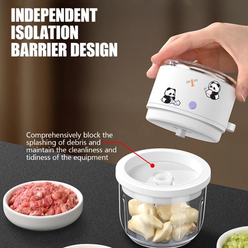 Wireless Electric Food Processor 350ml Glass Container Chopper Garlic Crusher Efficient Meat Vegetables Chopping Tool