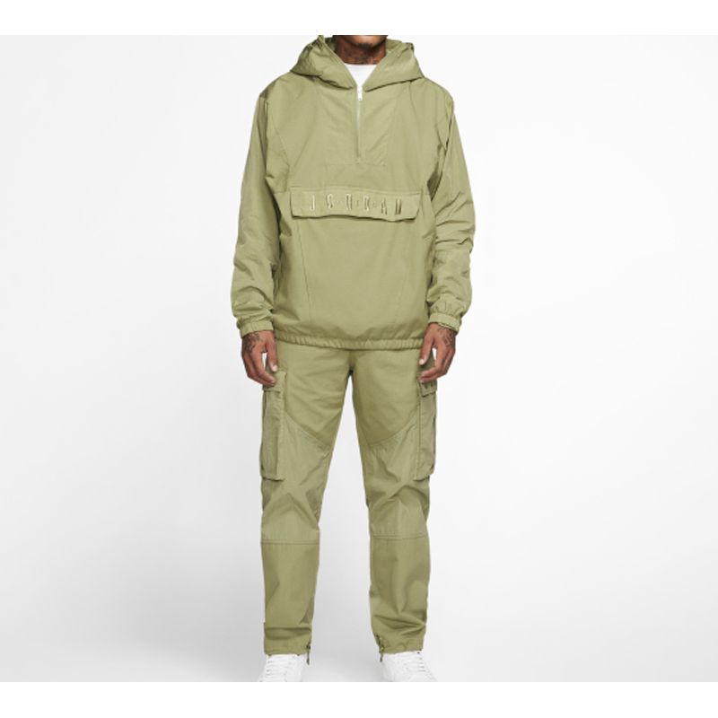 Pánská tkaná bunda s kapucí a polovičním zipem Air Jordan Sport DNA Pánské bundy Tmavě zelená CD5729-370