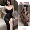 teasing long dress transparent suspender nightdress erotic underwear passion pure desire mesh dress one-piece temptation suit