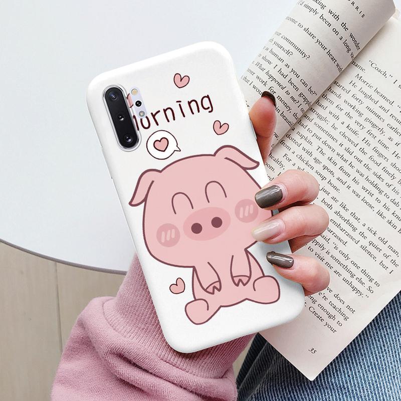 For Samsung Galaxy Note 10 Note10 Plus Cover Cute Cartoons Heart Cat Soft TPU Shockproof Phone Case For Samsung Note 10 Fundas