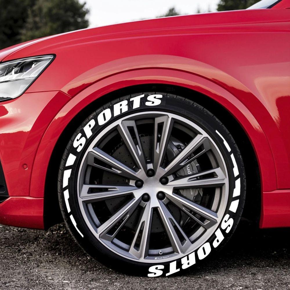 SPORTS] Car Motorcycle Tire Letter Stickers Pvc Rubber Material Car Modification Wheel
