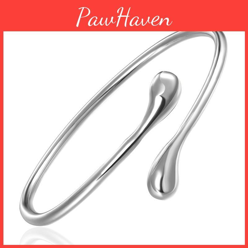 Beautiful Silver Plated Water Drop Jewelry Ensemble Includes Bracelet Necklace Earrings And Ring