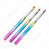 3Pcs Nail Art Brush UV Gel Polish Painting Line Flat Builder French Petal Gradient Tips Design Flower Tools Manicure Draw Pen