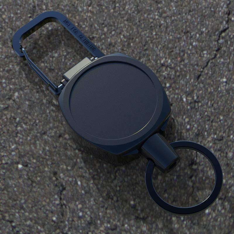 Fivela retrátil antifurto para chaveiro com fio de fácil remoção