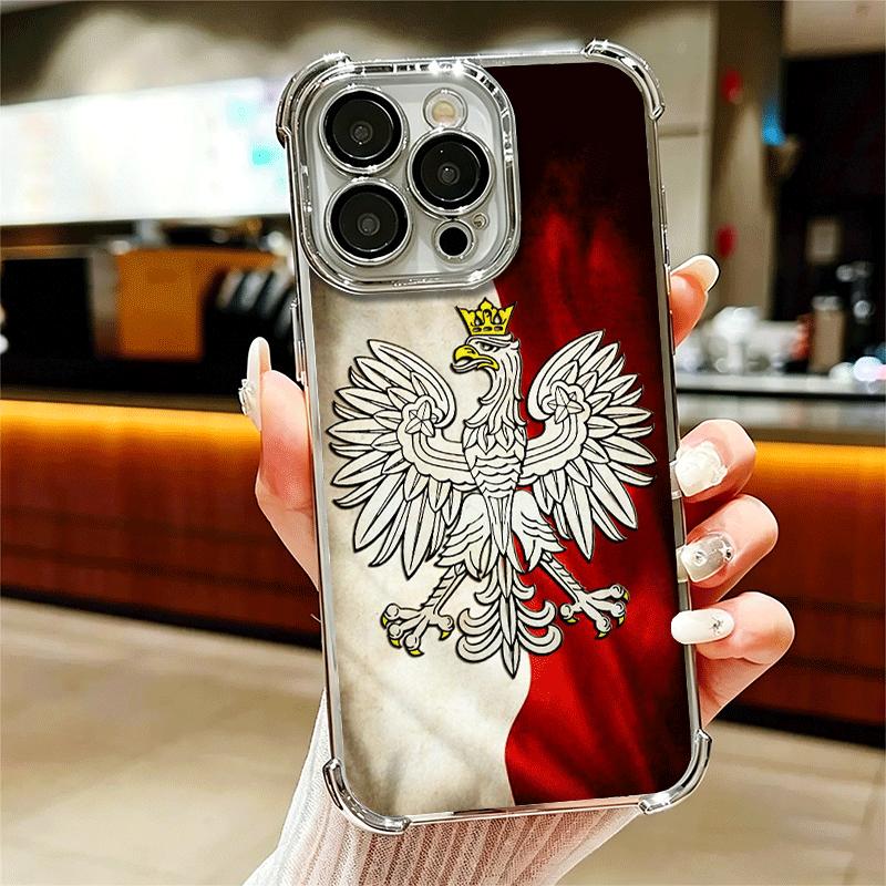 

Poland Flag White Red Plating Phone Case For Iphone 16 17 Pro Max Air 16E 14 15 Plus 12 13 Mini Anti-Fall Airabag Cover iPhone 16 Plus