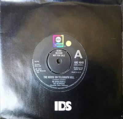 7inch Record BO DONALDSON & THE HEYWOODS - The House On Telegraph Hill ABC4049PROMO ABC Records 1975 UK Rock Used