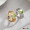 High-end Inlaid Natural Crystal Stone Jewelry Women's French Wire Drawing Process S925 Sterling Silver Niche Light Luxury Ring Women