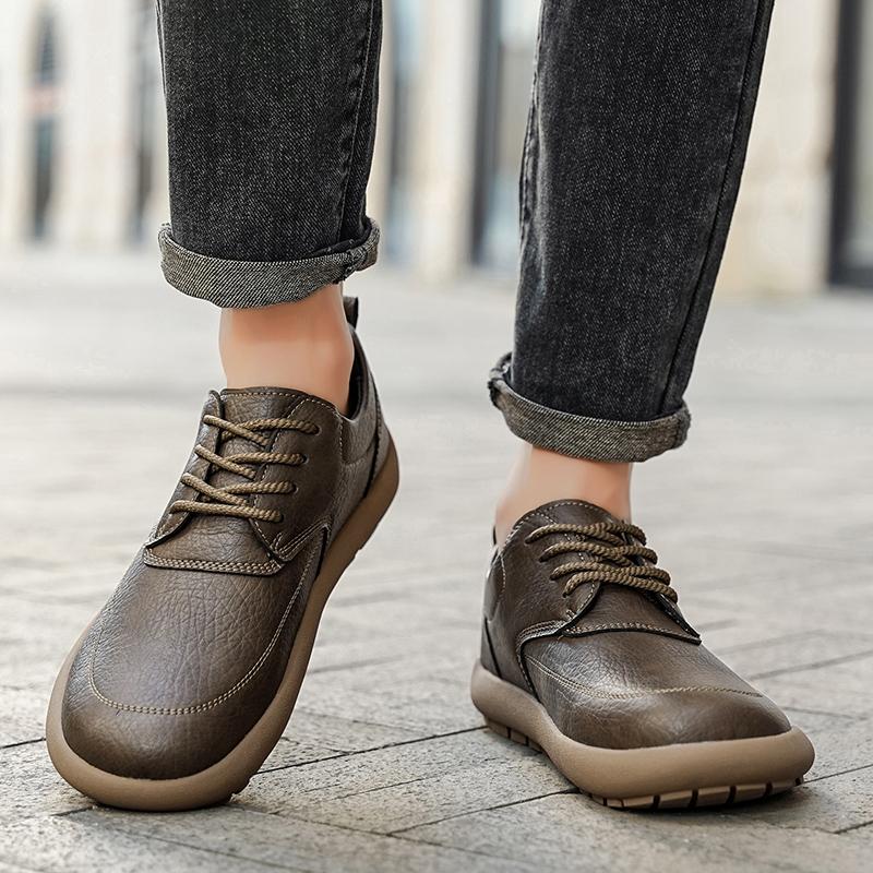 Herren Übergröße Retro Britischer Stil PU Lederschuhe Knöchel Bequem Fußgefühl Freizeitschuh Abriebfeste Laufsohle Laufschuhe