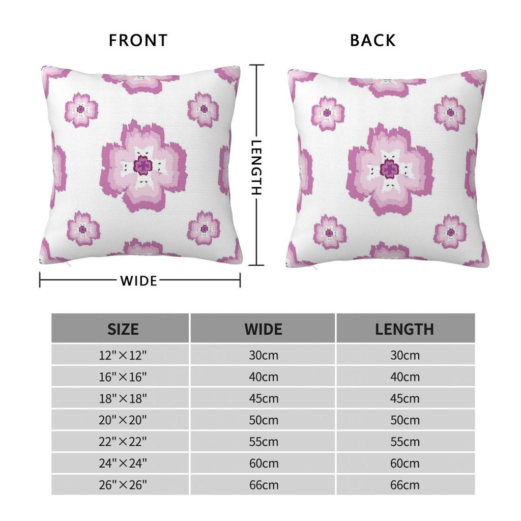 Pink Shamrock Floral Square Pillowcase Polyester Linen Velvet Printed Zip Throw Pillow Case Room Cushion Cover 45X45