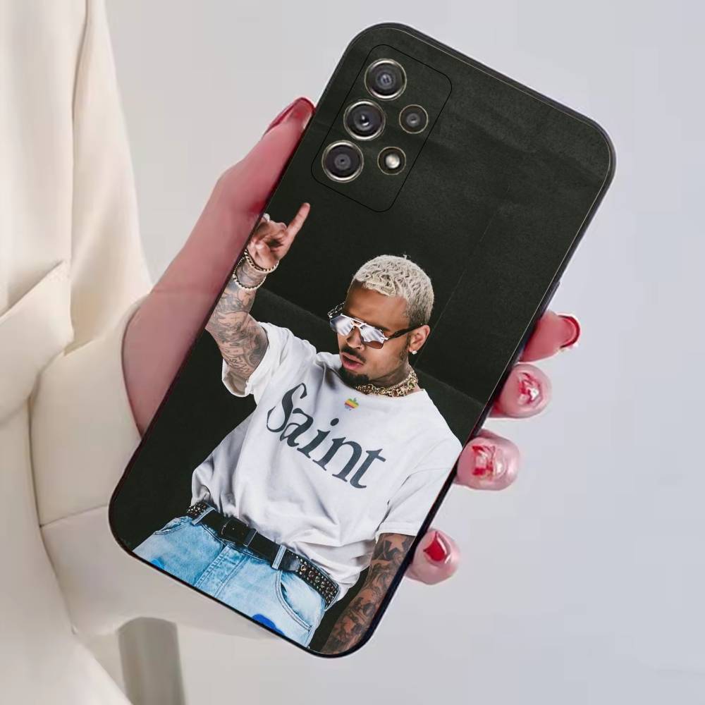 R&B-Sänger C-Chris Brown Handyhülle Schwarzes Silikon Weich Für Samsung S25,S24,S21,S22,S23,S30,Ultra,S20,Plus,Fe,Lite