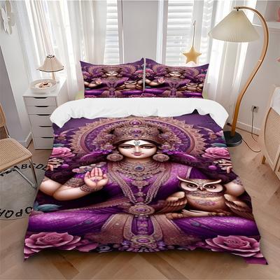 3pcs Goddess Statue Duvet Cover Set - Includes 1 Duvet Cover and 2 Pillowcases, No Quilt Core, All-Season Home Decor Yy251111061