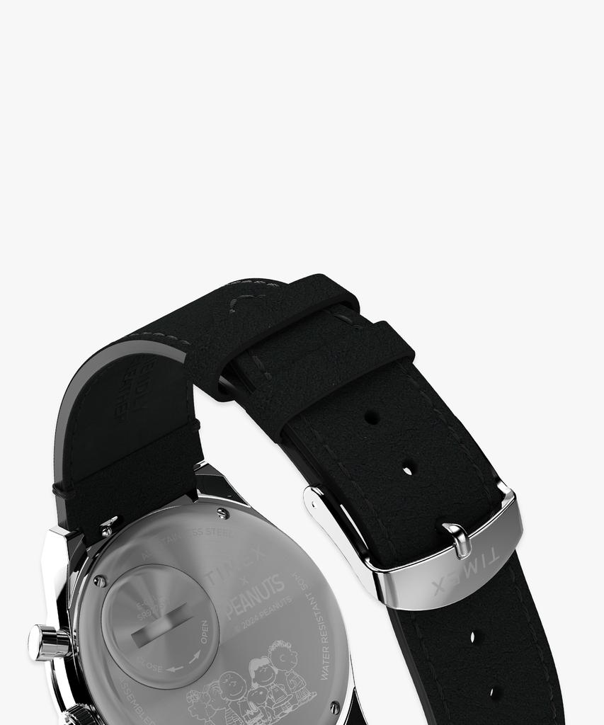 Taimaegseu X Peanuts Q Timex Chronograph Leather Watch 40Mm