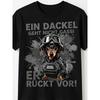 Funny Dachshund T-Shirt with Text 'Ein Dackel Geht Nicht Gassi Er Ruckt Vor' A Dachshund, Black for Men Women Unisex All Season Funny T-Shirt, 180G
