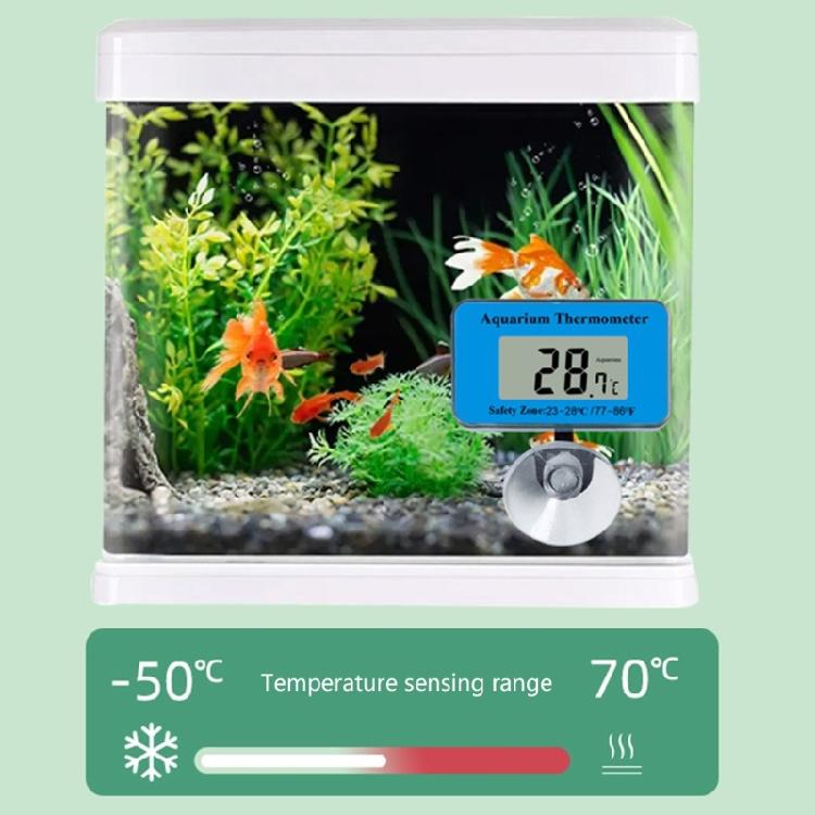 Submersible Aquariums Thermometers with Suction Cup Clear Digital Display Fishtanks Water Temperature Monitoring Device