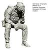 jijijing 3D Printed Soldier Figurine Ornament, Sitting Tactical Statue, Funny Tired Sculpture for Table Shelf Edge Decor