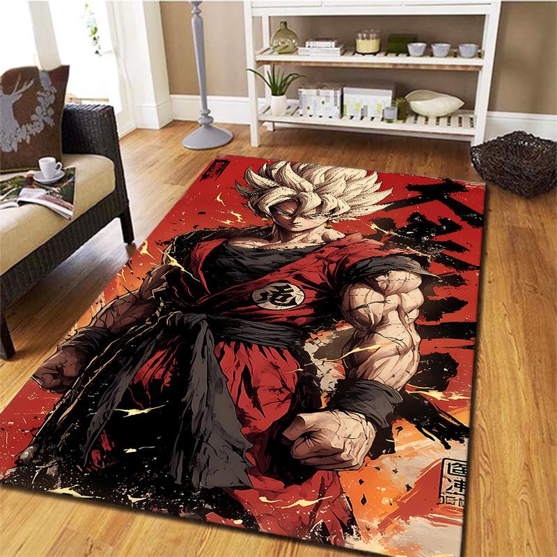 Tappeto Dragon Ball Z per Soggiorno Camera da Letto Casa Decorazione Divano, Tappetino Antiscivolo per Giochi Bambini