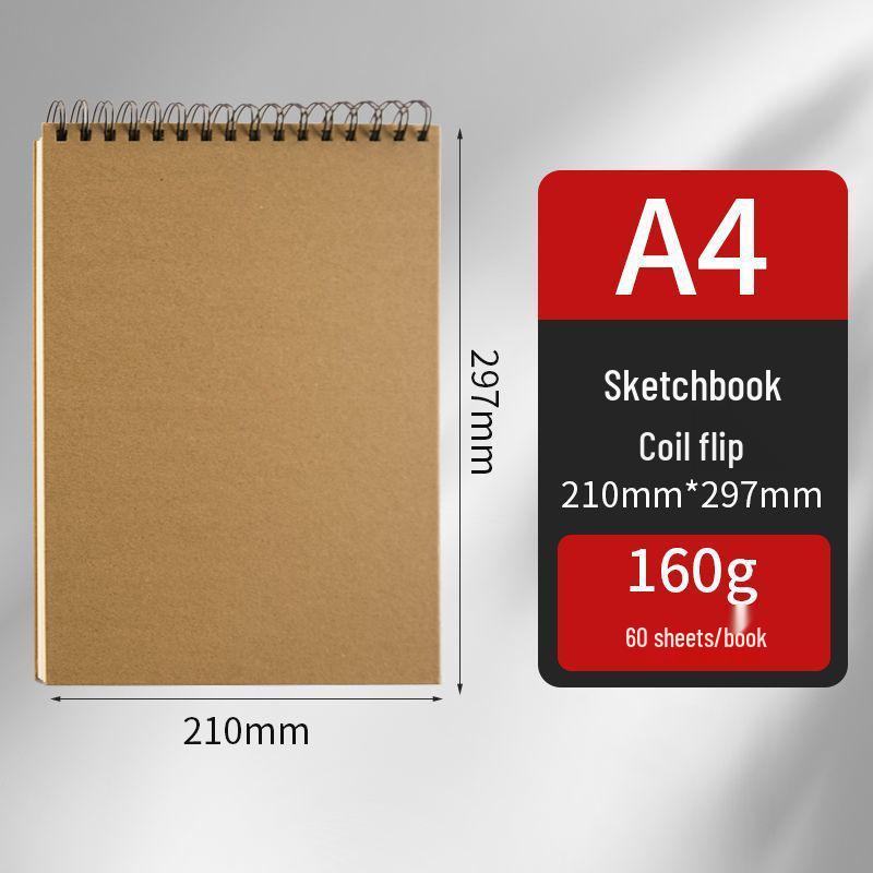 Thickened Sketchbook: 16 Coil-Bound Sheets, 8 Drawing Pages for Kids, Free Shipping