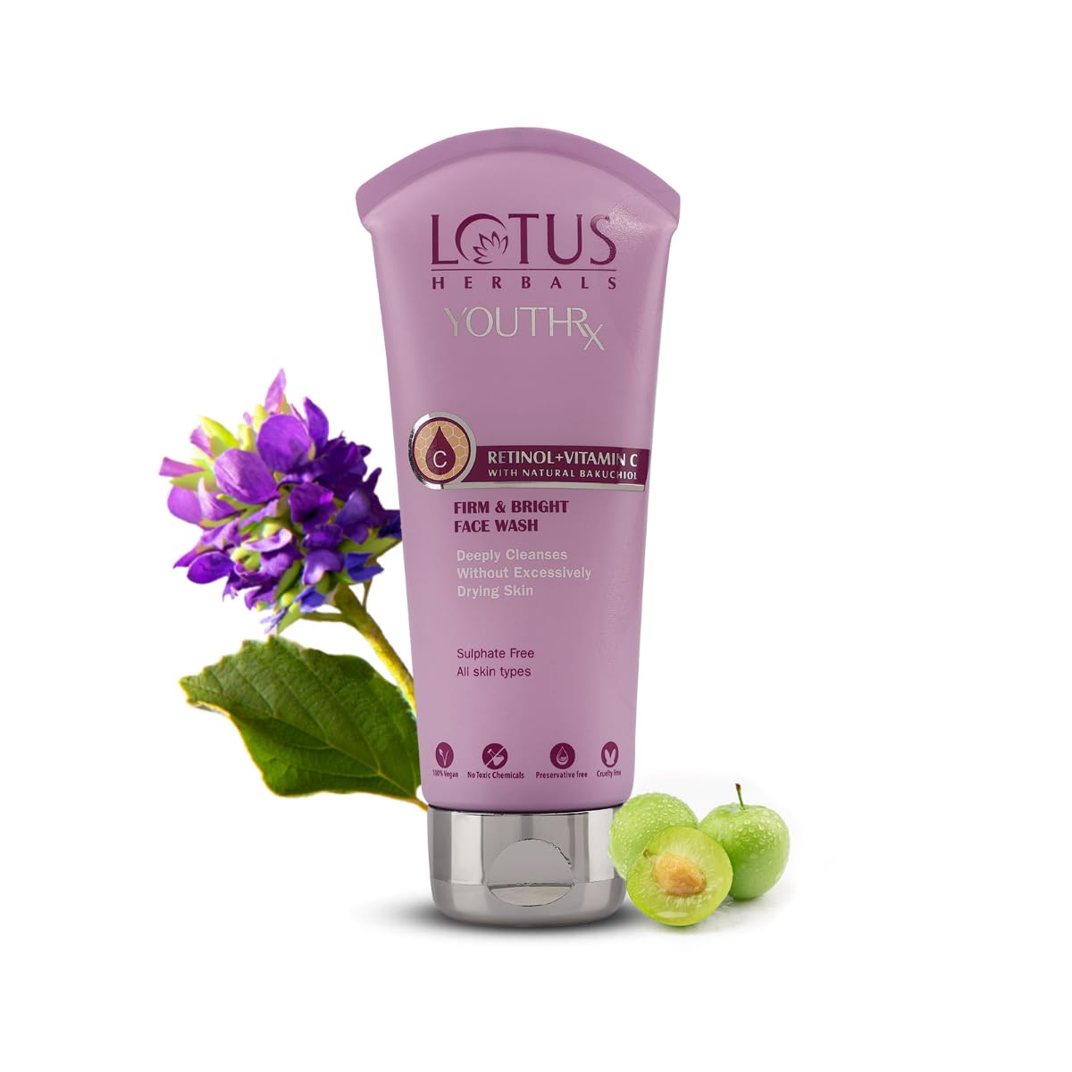Lotus Herbals YouthRx Firm & Bright Face Wash with Bakuchiol Retinol & Vitamin C for Anti Ageing & Brightening 100ml