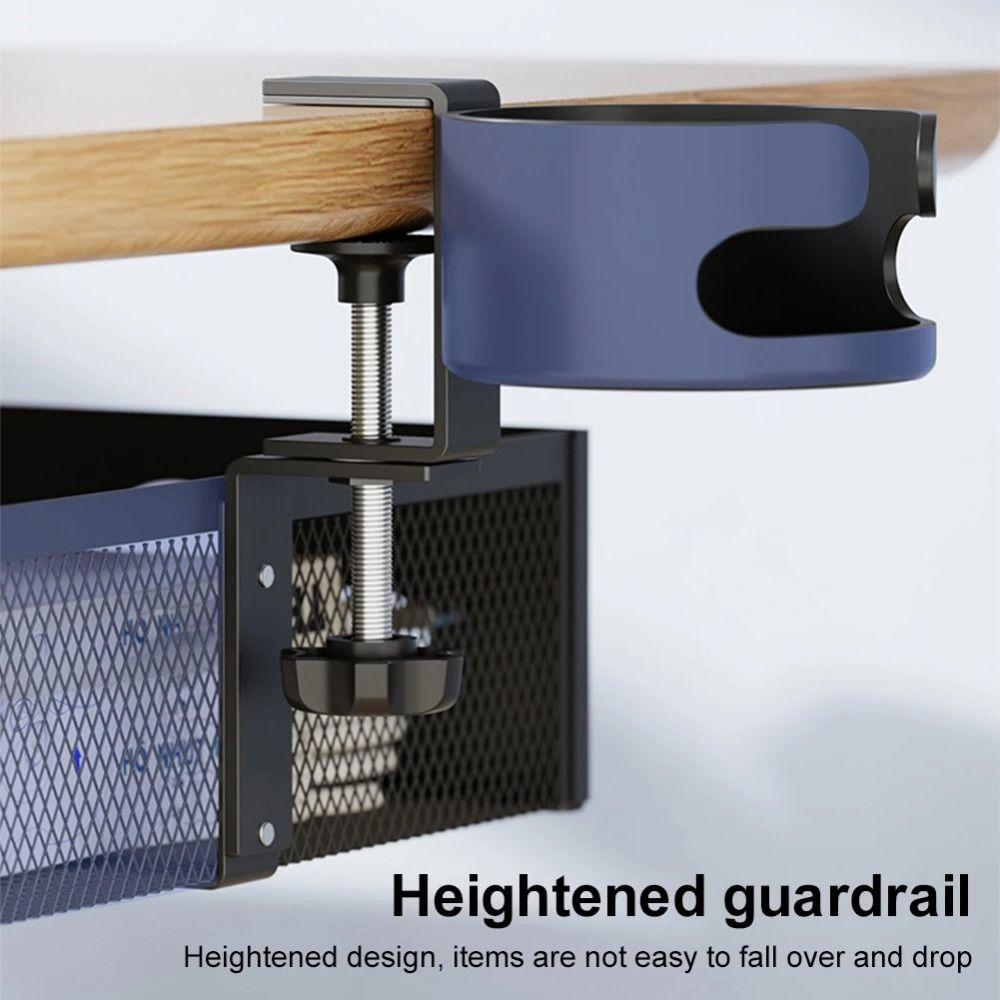 No Drill Under Desk Storage Rack Carbon Steel Under Desk Organizer Clamp-On Document Tray School