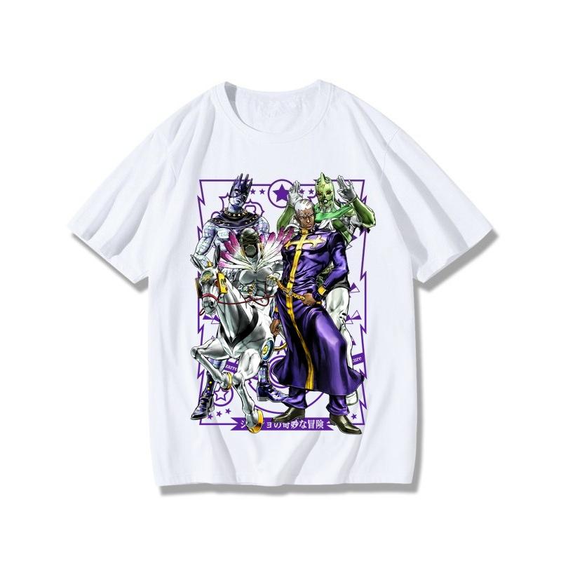 JoJos Bizarre Adventure Animation Derivatives TShirt Jotaro Kujo Star Platinum Kira Yoshikage Printing Mens and Womens Tops