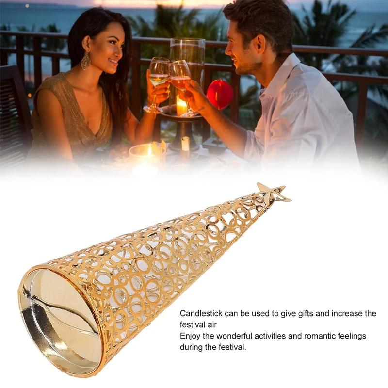 Metal Christmas Tree Candle Holder with European Style Tea Light Candle Cups for Wedding and Holiday Decor Tree Shaped Metal