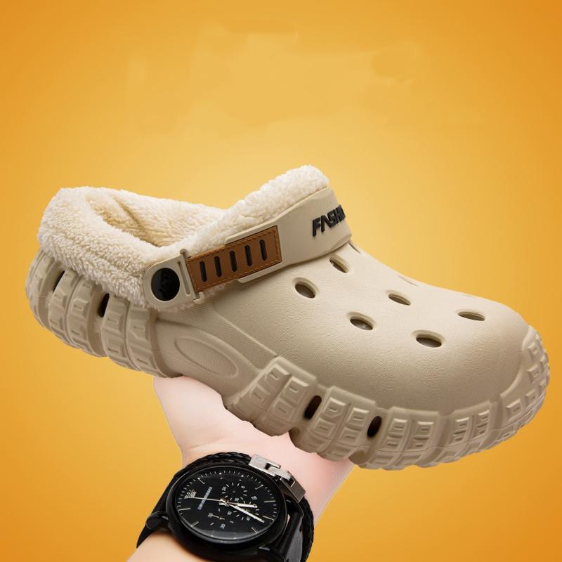 Cotton Slippers For Men And Women, Suitable For Outdoor Wear In Winter , New Indoor Home Warm Thick-Soled Couple'S Plush-Lined Closed-Toe Cotton Shoes