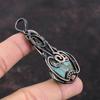 Copper Amazonite Pendant Copper Wire Wrapped Pendant Natural Gemstone Pendant Copper Jewelry Handmade Pendant Wire Wrap Jewelry Gift For Him