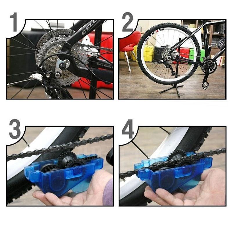 Portable Bicycle Chain Cleaner Bike Clean Machine Brushes Scrubber Wash Tool Mountain Cycling Cleani