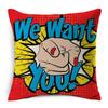 Cotton Linen Throw Pillow Cover American Pop Art Cushion Cover Pow Bang Wow Love Pineapple Modern Decorative Sofa Cushion Covers