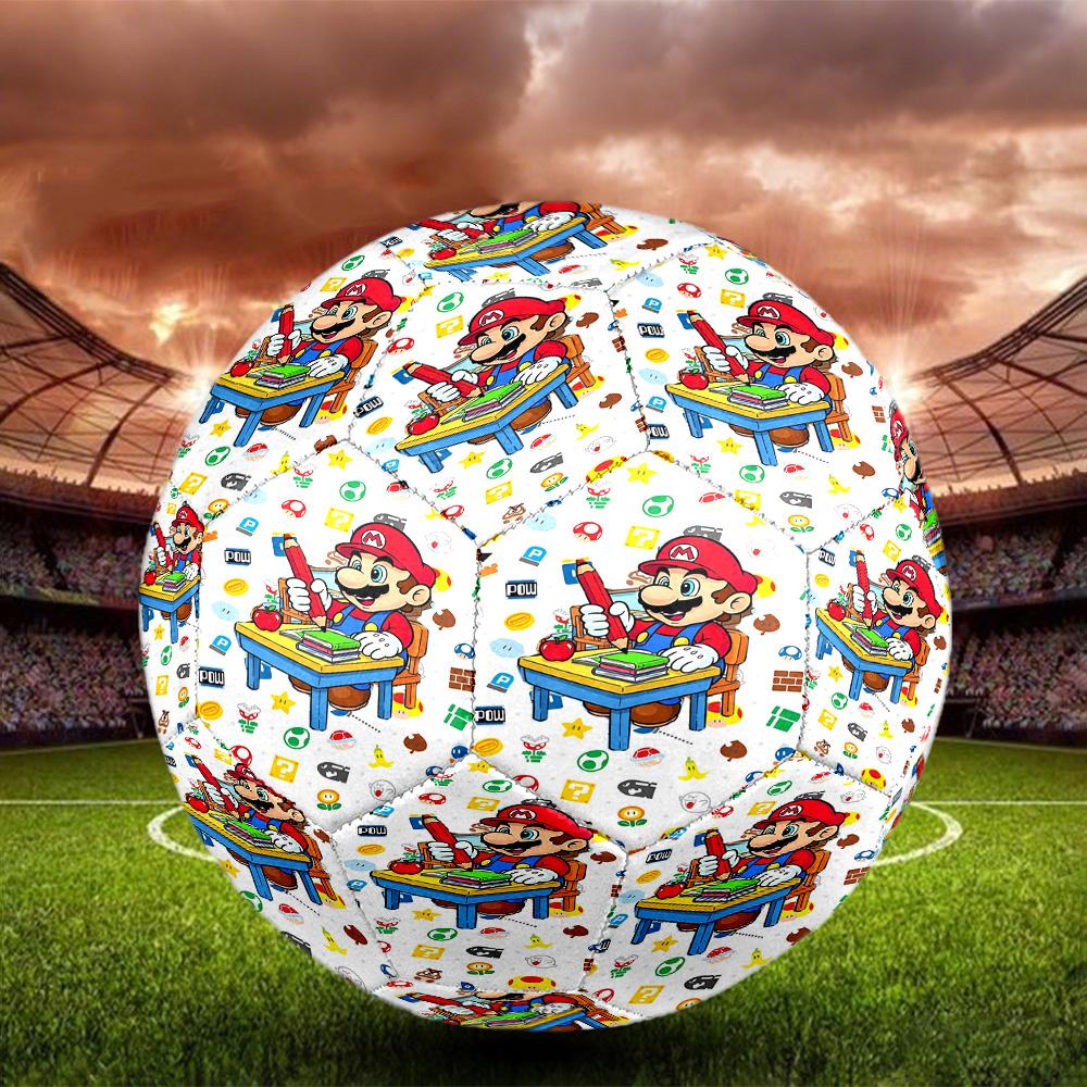 Super Mario Print Size 5 Soccer Ball, Standard Match Football for Sports Game and Team Practice, Ideal Gift for Soccer Fans