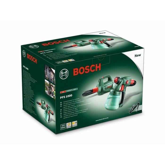 Bosch Paint Sprayer - Pfs 1000 - 410 W - Flow Rate : 0 - 100 Ml/min - Tank : 800 Ml - Flexible : 1.3 M