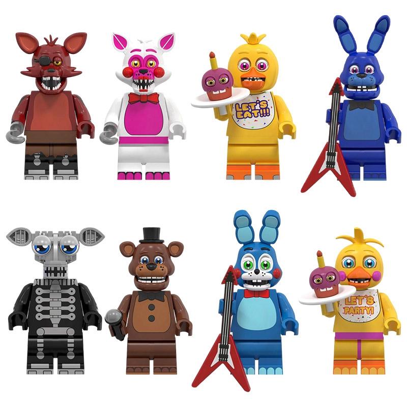Freddy Fazbear Blocks Ornament Small Anime Figurine Decorations Bear Bunny Table Accessories Party Favors Children'S Day Gift