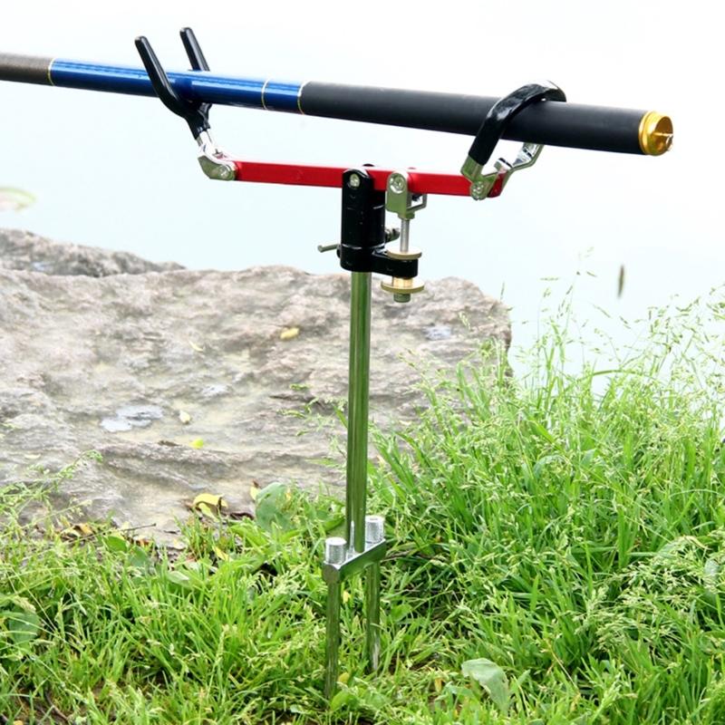 Stainsless Steel Fishings Rod Holder 360Degree Adjustable Fixed Rack Fishings Poles Stand Equipment for Ground, Beach