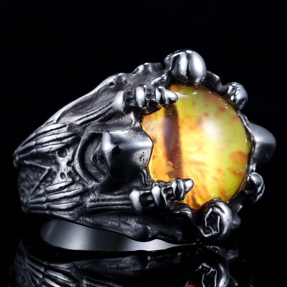 Hip Hop Titanium Steel Ring Fashionable Minimalist Design In Red Yellow Blue Light Blue for Men Women