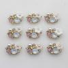 LKERAN 10pcs New DIY Decoration Buttons Metal Button Wedding Dress Accessories for 18 * 12mm