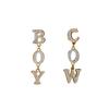 2025 New Style Earrings, Geometric English Letter Design Diamond Stud Earrings, Versatile Light Luxury Earrings