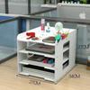 Desktop A4 File & Storage Rack – 4-Link Plastic Bookshelf for Office Supplies