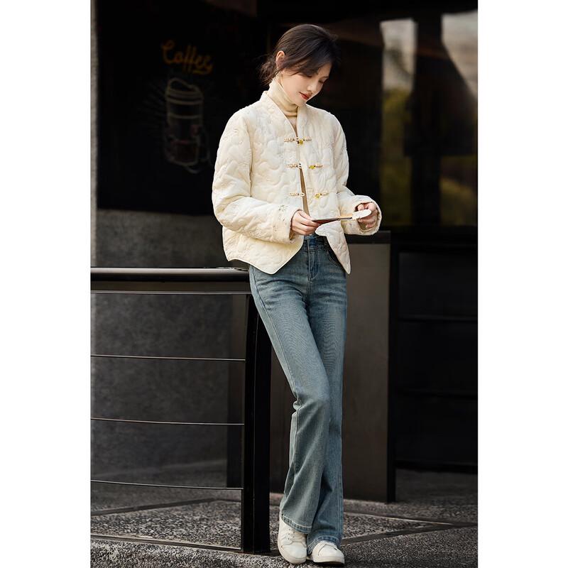 XWI Damen Neue Chinesischer Stil Jacquard Gepolsterte Jacke