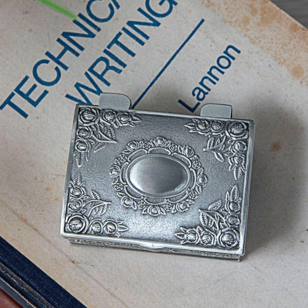 Vintage Flower Metal Jewelry Box Dustproof Ring Trinket Storage  Christmas Gift