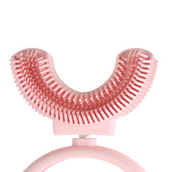 Spazzolino per bambini Materiale per uso alimentare Rimuovi le macchie dei denti A forma di U Bocca intera Pulizia dei denti Spazzolino per bambini