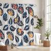 1pc Tropical Leaf Shower Curtain - Polyester Fabric, Machine Washable, With Hook, Suitable for Bathroom Decoration