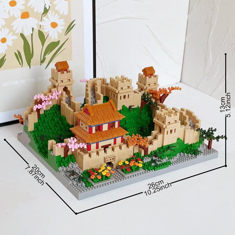 10000pcs Bricks Great Wall Building Block Toys Set - Challenging Construction Kit with Optional LED Lights for Stunning Display