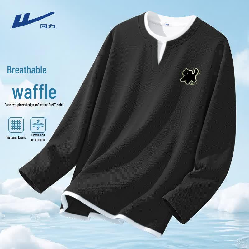 Warrior Men's Casual Long Sleeve V-Neck Layered T-Shirt