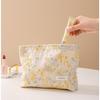 Embroidered Ramie Cotton & Linen Cosmetic Bag - Portable Canvas Storage for Lipstick and Skincare