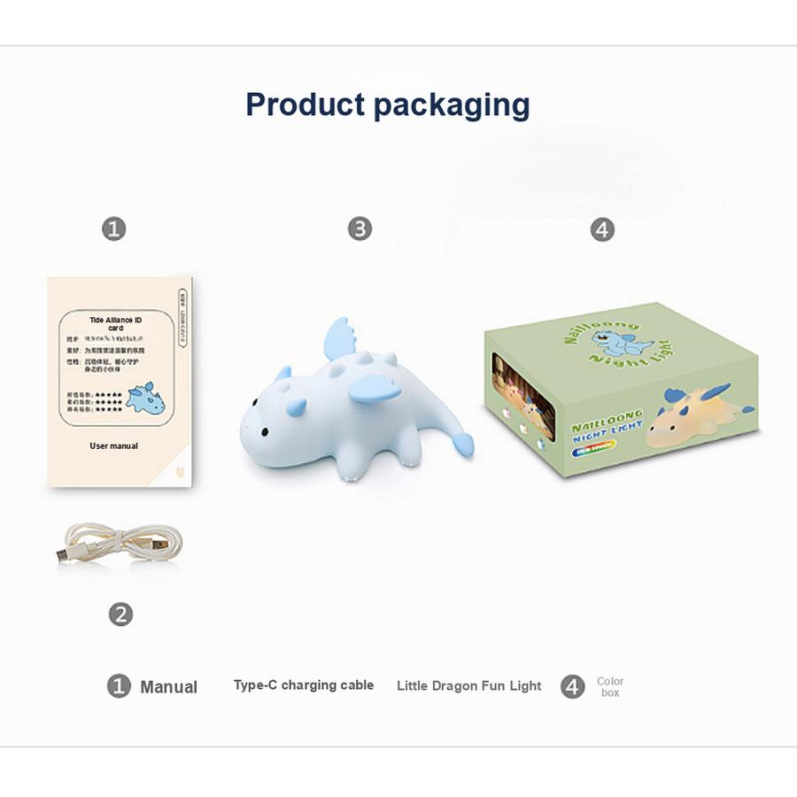 New Dinosaur Lamp Mini Dragon Night Light Magnetic USB Rechargeable Colorful Atmosphere Light Bedside Night Light